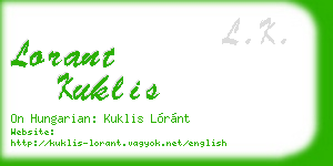 lorant kuklis business card